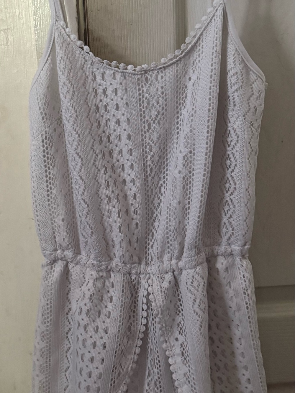 Charlotte Russe White Crochet romper dress
